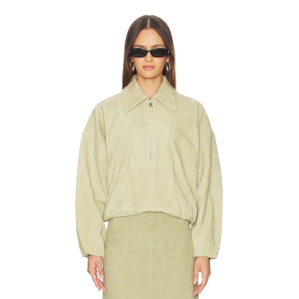 SRG Elenore Suede Jacket in Butter Beige‎ Size XL NWT $750 READ
